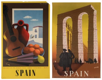 Spain. Two travel posters. Vitoria: Imp. Fournier, ca. 1950...