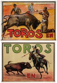 LLOPIS, Carlos Ruano (1879 – 1950). Toro En. Two posters. S...