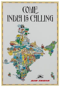 Air India / Come, India Is Calling. Circa 1980s. Airline po...