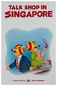 Air India / Talk Shop in Singapore. Circa 1990s. Linen back...