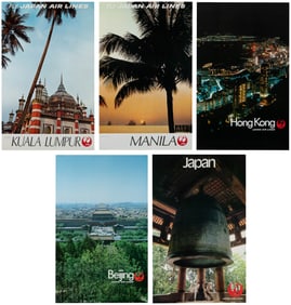 Japan Air Lines. Group of 5 posters. 1969-81. Includes: Jap...