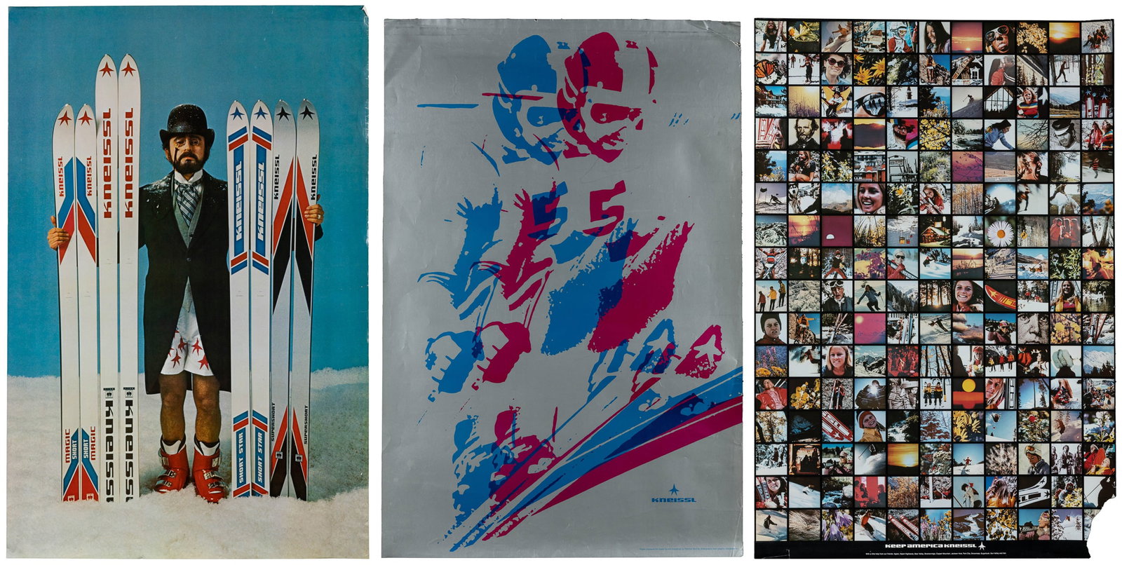 Group of 6 Kneissl ski advertising posters. Offset photogra... (1 of 7)