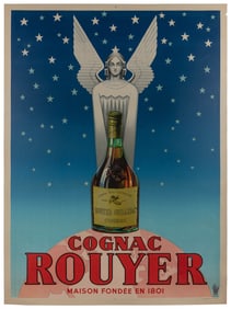 Cognac Rouyer. 1945. French color lithograph advertising po...
