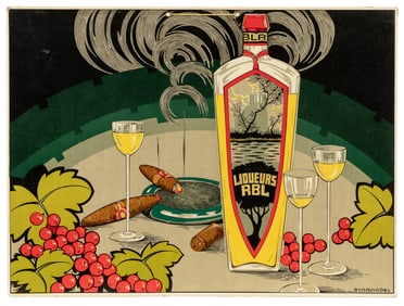 BONNARDEL. Liqueurs RBL. France, ca. 1930s. Color lithograp...