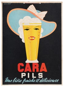 LAMBERT, Jacques. Cara Pils. France, ca. 1940s. Color litho...