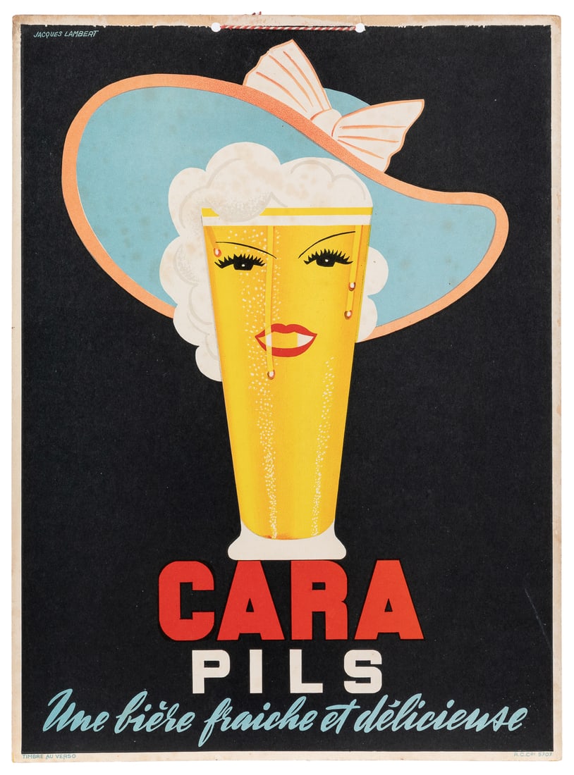LAMBERT, Jacques. Cara Pils. France, ca. 1940s. Color litho... (1 of 1)