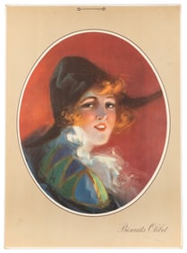 PEAN, Rene. Biscuits Olibet. France, ca. 1890s. Color litho...