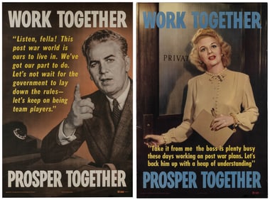 Work Together / Prosper Together. Group of 6 posters. Chica...