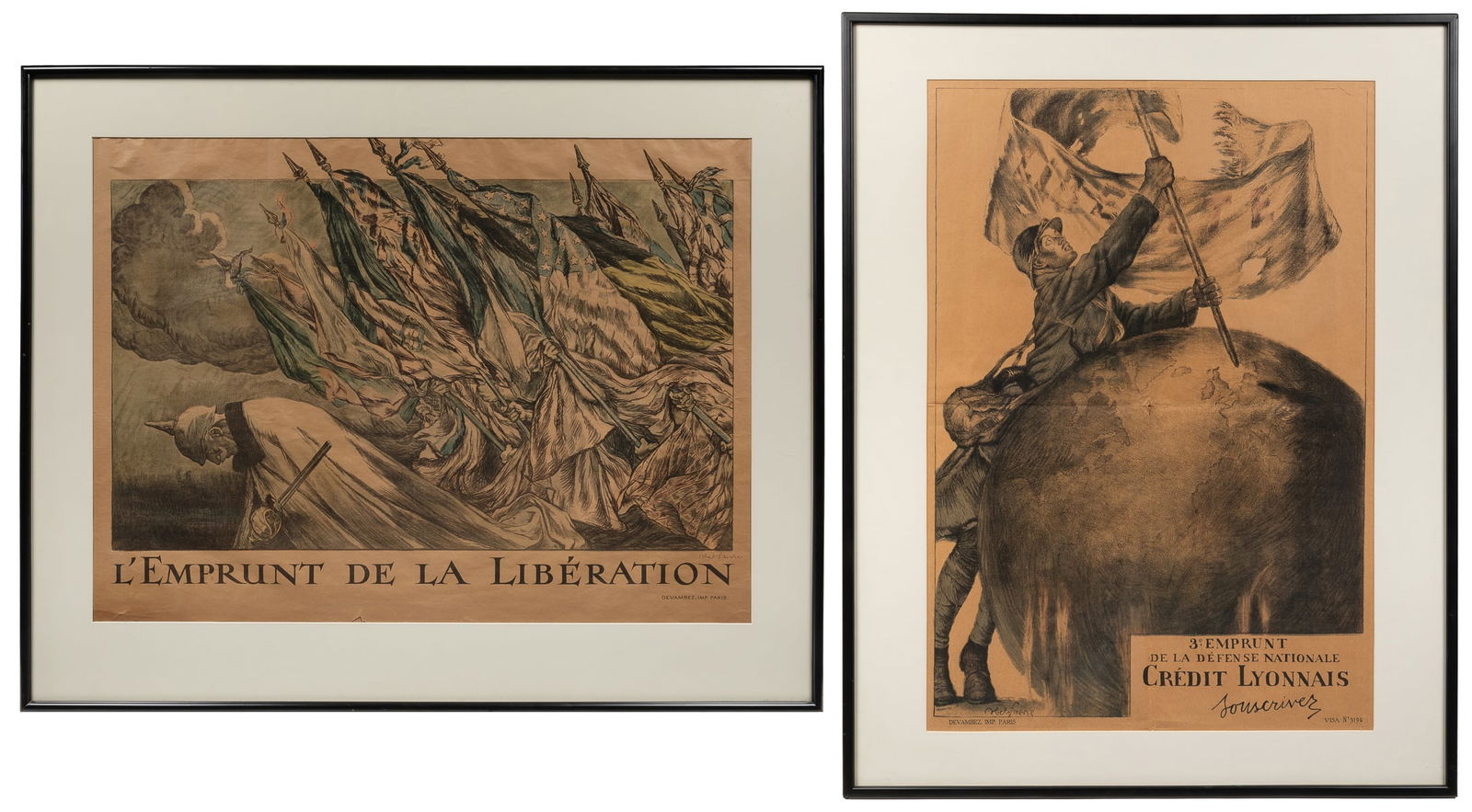 FAIVRE, Abel (1867 – 1945). Two war propaganda posters. Inc... (1 of 3)