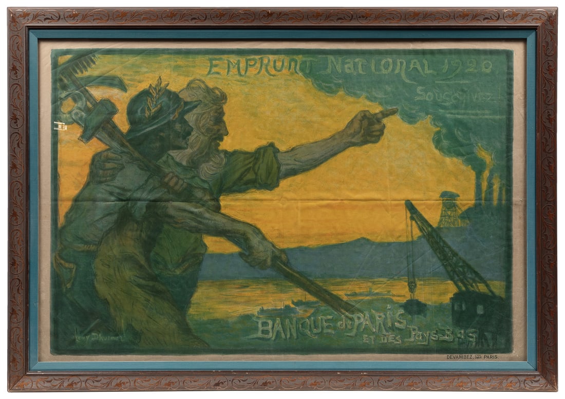 LÉVY-DHURMER, Lucien (1865–1953). Emprunt National 1920. Souscrivez! Banque de Paris et (1 of 1)