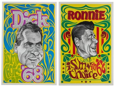 Ronnie Is My Choice in ‘68 / Dick Is My Choice. Two posters...