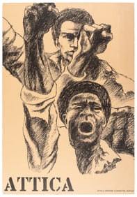 Attica. Circa 1972. Poster with an illustration of two men ...