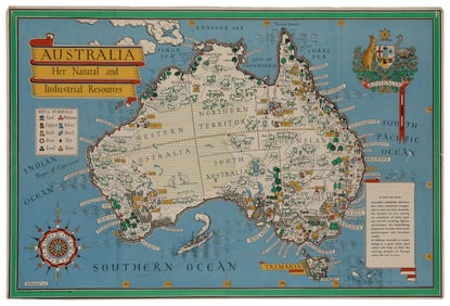 GILL, Macdonald (1884 – 1947). Australia / Her Natural and ...