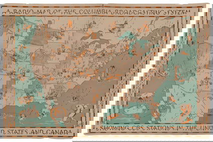 A Radio Map of the Columbia Broadcasting System. 1936. Pict...