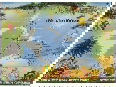 Pair of BOAC pictorial maps / posters. Circa 1950s. Includi...