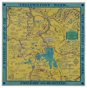 LINDGREN, Jolly. Hysterical Map of Yellowstone National Par...