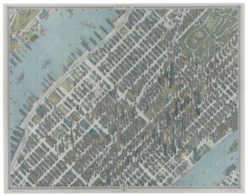 BOLLMANN, Herman (1911-1971). Map of New York City. 1962. W...