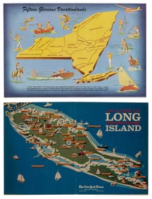 [NEW YORK]. Two pictorial maps. Including: Fifteen Glorious...