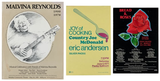 Group of 3 concert posters. Including: Bread & Roses Festiv...