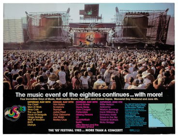 US Festival / Glen Helen Regional Park 1983. Concert poster...