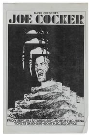 Joe Cocker / HIC Arena 1976. Poster in promotion of Joe Coc...