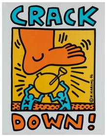 HARING, Keith (1958-1990). Crack Down! 1986. This poster wa...