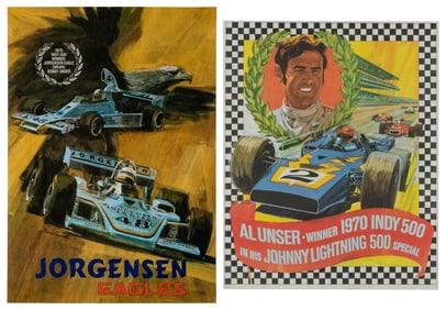Two Indy 500 racing posters. 1970s. Including: INGALLS, Edw...