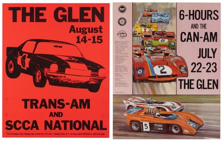 Two vintage motorsports posters. Including: TURNER, Michael...