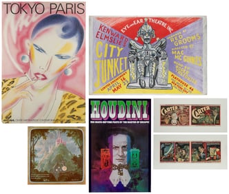 Group of 16 magic, theater, film, circus, and other posters...