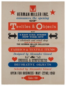 GIRARD, Alexander (1907 – 1993). Herman Miller Inc. / Texti...
