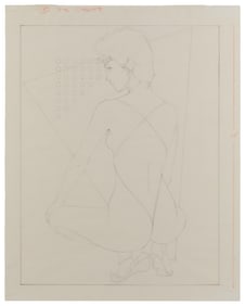NAGEL, Patrick (1945 – 1984). Sketch of a woman. 1980s. Gra...