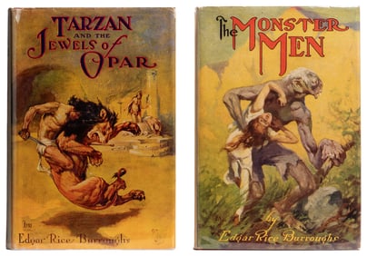 BURROUGHS, Edgar Rice (1875-1950). Pair of Jacketed Early R...