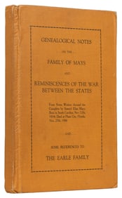 [CIVIL WAR]. MAYS, Samuel Elias, Jr. Geneaological Notes … ...