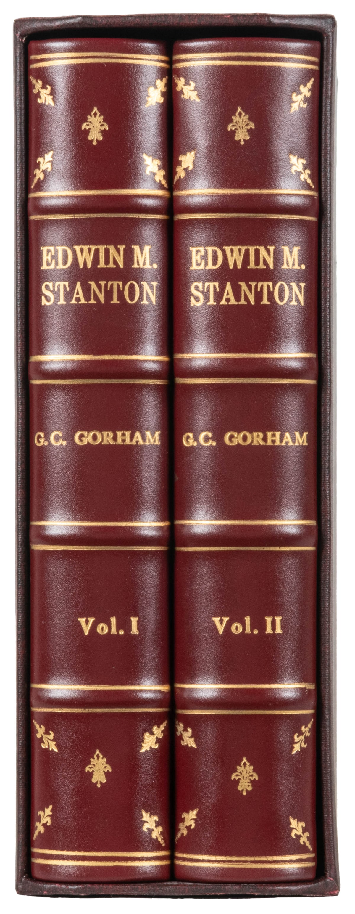 [CIVIL WAR]. [STANTON, Edward M. (1814-1869), subject]. GOR...: [CIVIL WAR]. [STANTON, Edward M. (1814-1869), subject]. GORHAM, George C. (1832-1909). Life and Public Services of Edward M. Stanton. Boston and New York: Houghton, Mifflin and Company, 1899. Large 8v