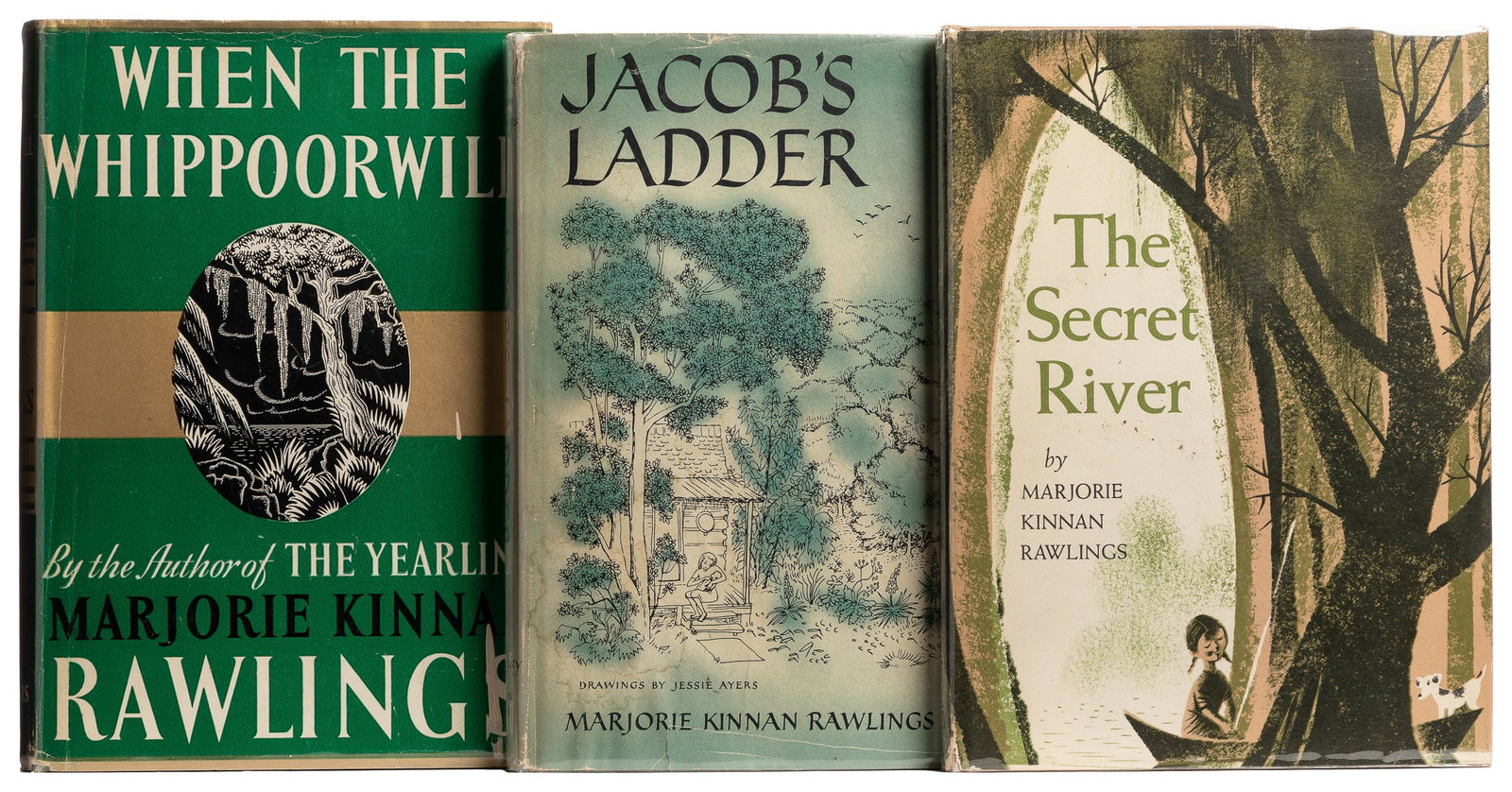 RAWLINGS, Marjorie Kinnan (1896-1953). Trio of First Trade ...: RAWLINGS, Marjorie Kinnan (1896-1953). Trio of First Trade Editions. [V.p., 1940-1955]. 8vos. Publisher’s bindings, publisher’s dust jackets (one, The Secret River, is price-clipped, the o