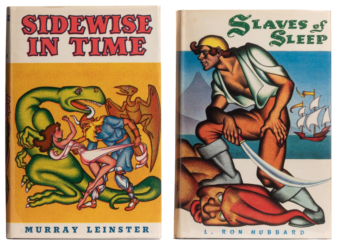 [SHASTA PUBLISHERS]. Pair of First Edition Science Fiction ...: [SHASTA PUBLISHERS]. Pair of First Edition Science Fiction Titles. Chicago: Shasta Publishers, 1948, 1950. 8vos. Publisher’s bindings, unclipped dust jackets (mild rubbing, toning to jackets). B