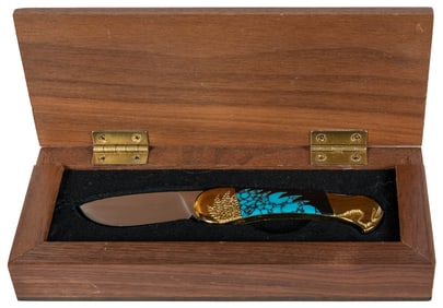 YELLOWHORSE, Dave. (Navajo). Handcrafted Lock-Back Pocket K...