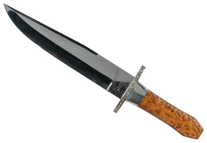 DANIELS, A. K. Fixed Blade Bowie Knife. Lynn Haven, FL. Ful...