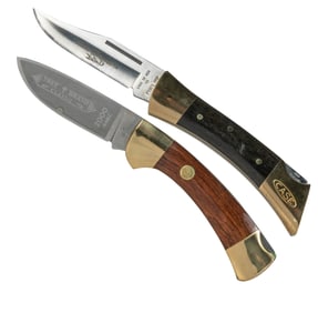 Back Lock Folding Knife Pair. Solingen, Germany: Tree Brand...