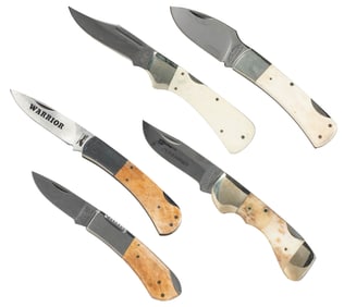 Collection of Five Bone Handle Pocket Knives. United States...