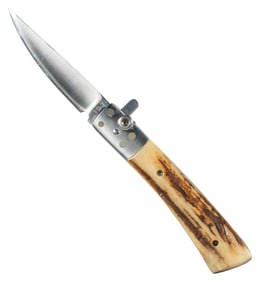 Stag Lock Back Folding Knife. U.S.A: FOX. Satin-finished bl...