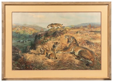 BURIAN, Zdenêk (Czech, 1905-1981). Color Print of a Family ...