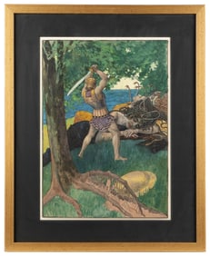 SCHEINER, Artus (Czech, 1863-1938). Original Watercolor, Pe...