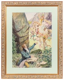 STASSEN, Franz (German, 1869-1949). “Fauste” Original Water...