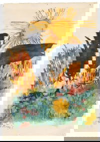 NORRIS, Ben (American, 1910-2006) Untitled. Crows. Watercol...