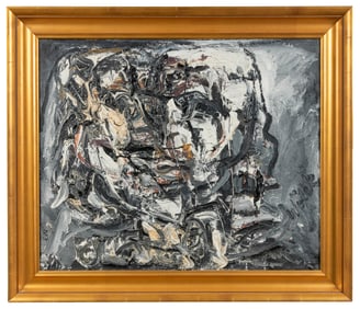 Abstract Expressionist Portrait. (American, 20th Century). ...