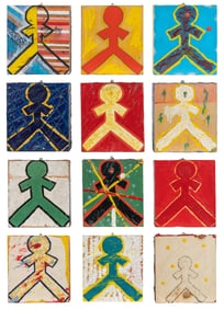 SANDERS, John (American 20th Century). Cigar Box Men, Set o...