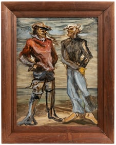 Untitled. Art Student League, NYC (Stamped). Ca. 1940s. Oil...