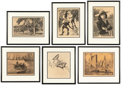 Six Associated American Artists Lithographs. Various dates....