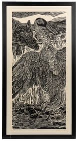 FELDMAN, Joel (American, 1942 – ). Wolf + Crane. Signed, da...